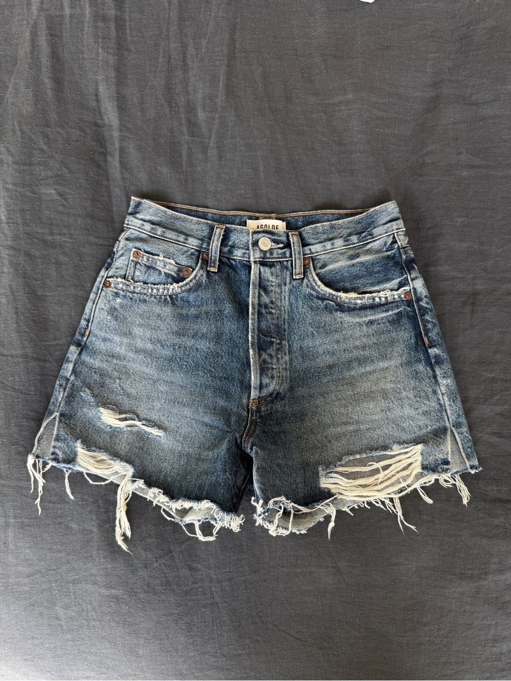 Agolde Parker Long Denim Shorts